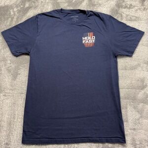 Hold Fast Graphic Tee Men Size M Navy Blue Good Condition American Flag Logo